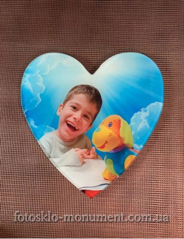 Фото під склом на пам'ятник, у формі серця №533