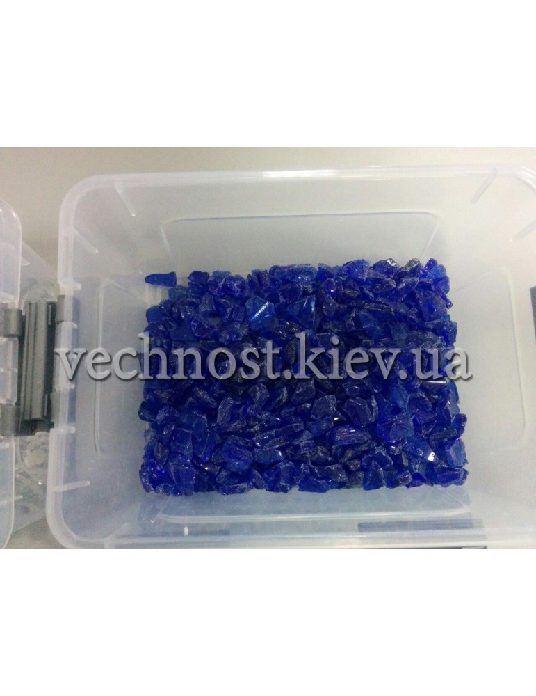 Стеклянные камни для декора синий BLU Cobalt