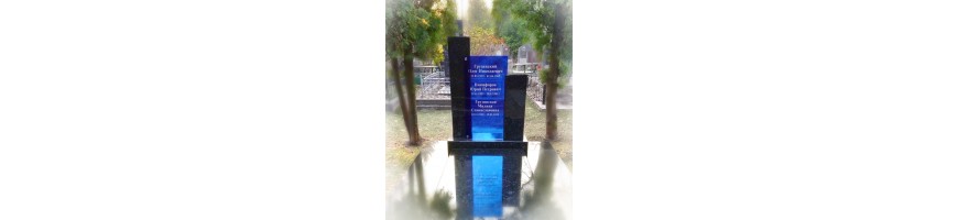Пам'ятник з граніту з фотоскла блакитний