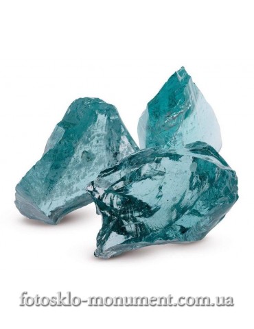 Стеклянные камни для декора голубой AZZURO