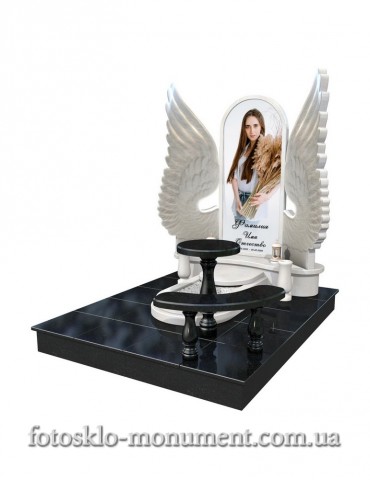 Пам'ятник Крила Янгола, для дівчини з фотосклом