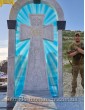 Пам'ятник з хрестом та фотосклом, військовому ЗСУ 