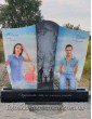 Сучасний сімейний пам'ятник з фотографіями в склі
