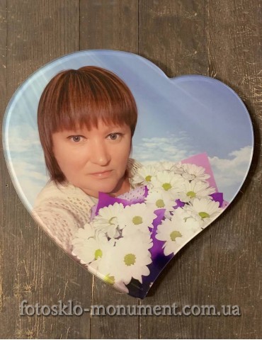 Фотоскло в формі серця №80