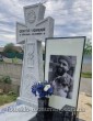 Пам'ятник Козацький Хресті з мармуру з фотосклом, військовому ЗСУ