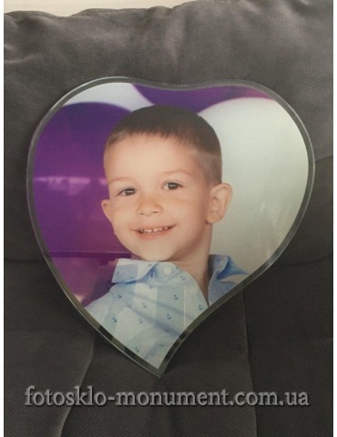 Фотоскло в формі серця №3
