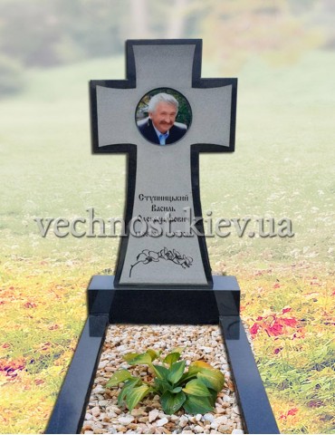 Памятник Казацкий крест с фотостеклом