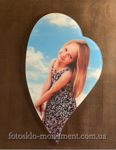 Фото під склом на пам'ятник, у формі серця №572