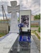 Пам'ятник Козацький Хресті з мармуру з фотосклом, військовому ЗСУ