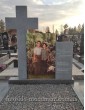 Двойной памятник для родителей с фотостеклом