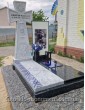 Пам'ятник Козацький Хресті з мармуру з фотосклом, військовому ЗСУ