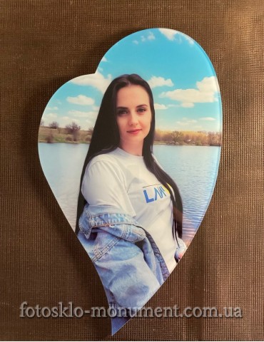 Фото під склом на пам'ятник, у формі серця №573