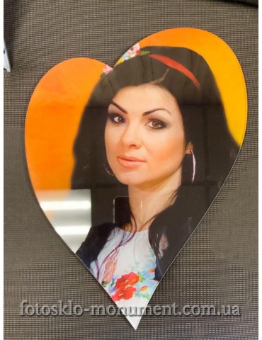 Фотоскло у формі серця №54