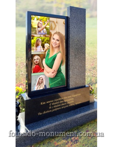 Пам'ятник з граніту колаж  фото в склі