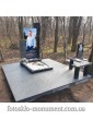 Памятник для сына из гранита и стекла