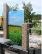 Двойной памятник из гранита с фотостеклом