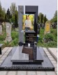 Памятник из серого гранита с фотографией в стекле